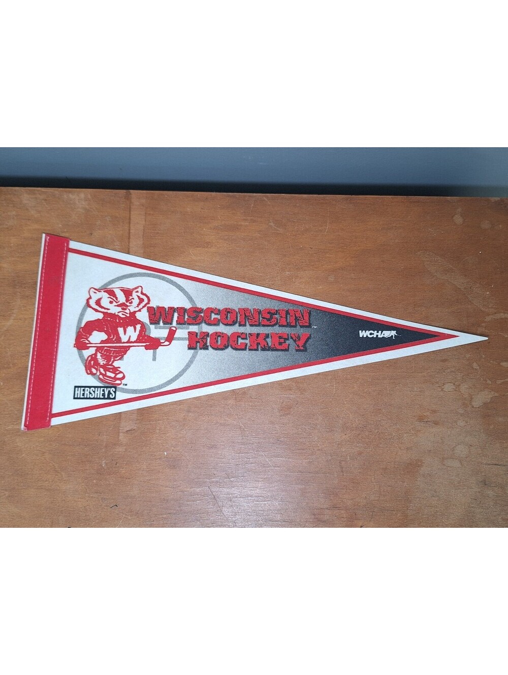vintage Wisconsin Badgers Hockey pennant